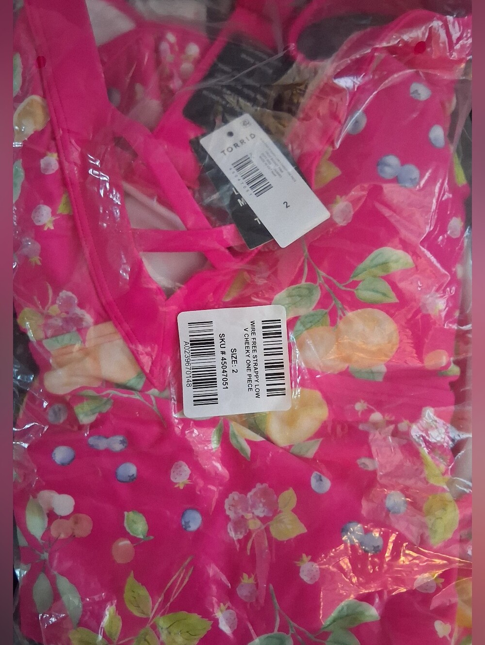 New Torrid 2X(18/20W) Wire-Free V-Plunge Cheeky One Piece Swimsuit-Bright Pink - Picture 8 of 10